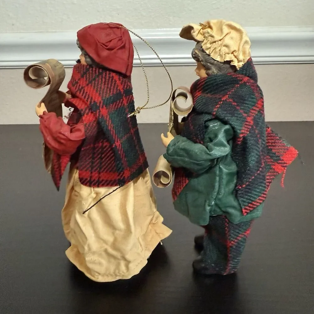 Vintage‎ SANTA'S WORLD Kurt Adler CAROLER FAMILY Paper Mache Dolls Christmas